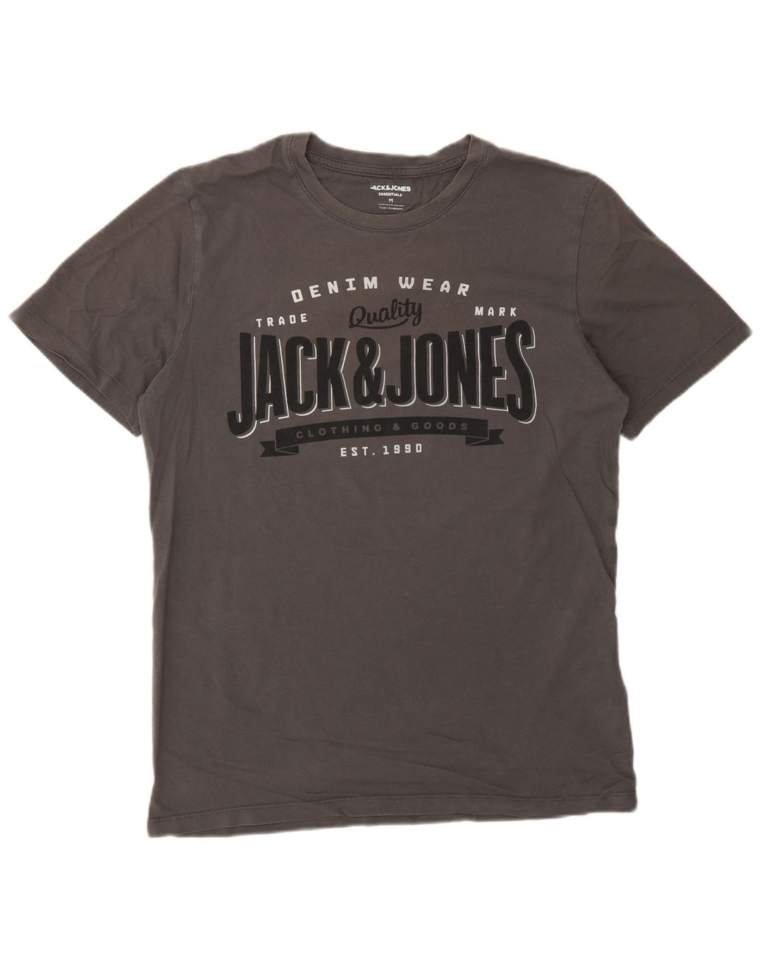 Jack & Jones Herre grafisk T-shirt Top mellemgrå bomuld