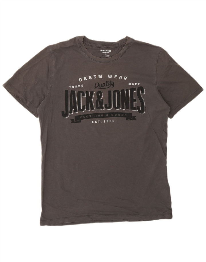 Jack & Jones Herre grafisk T-shirt Top mellemgrå bomuld