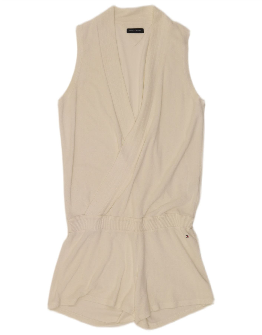 Tommy Hilfiger Dame Ærmeløs Playsuit UK 10 Small White Bomuld