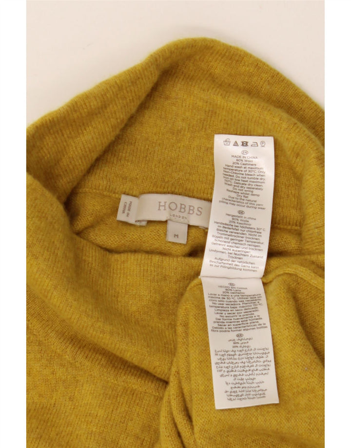 Hobbs Dame Turtle Neck Sweater UK 14 Medium Yellow Wool
