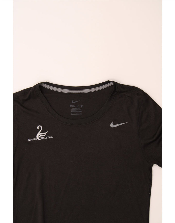 NIKE Womens Dri Fit T-Shirt Top UK 12 Medium Black Polyester Vintage Nike and Second-Hand Nike from Messina Hembry 