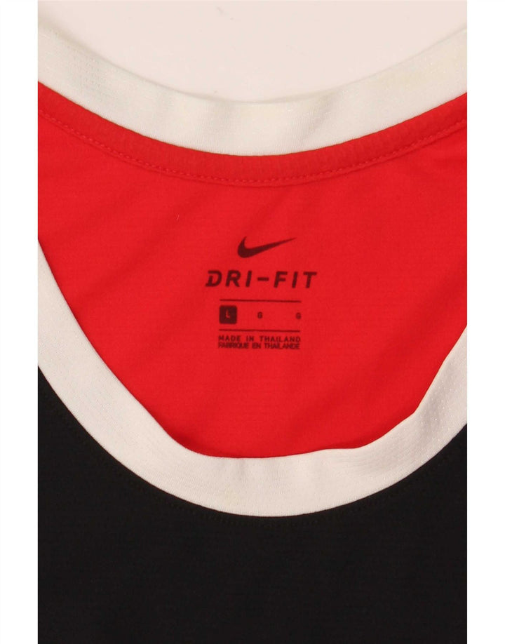 Nike Herre Dri Fit Grafisk Vest Top Stor Sort Colourblock