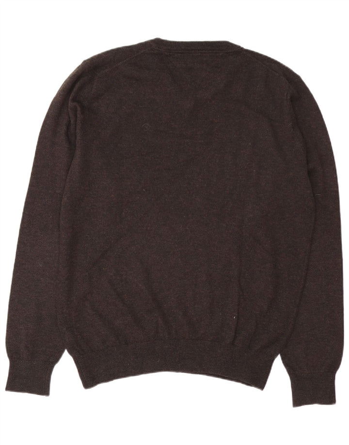 Tommy Hilfiger Herre V-hals sweater Medium Brun Uld