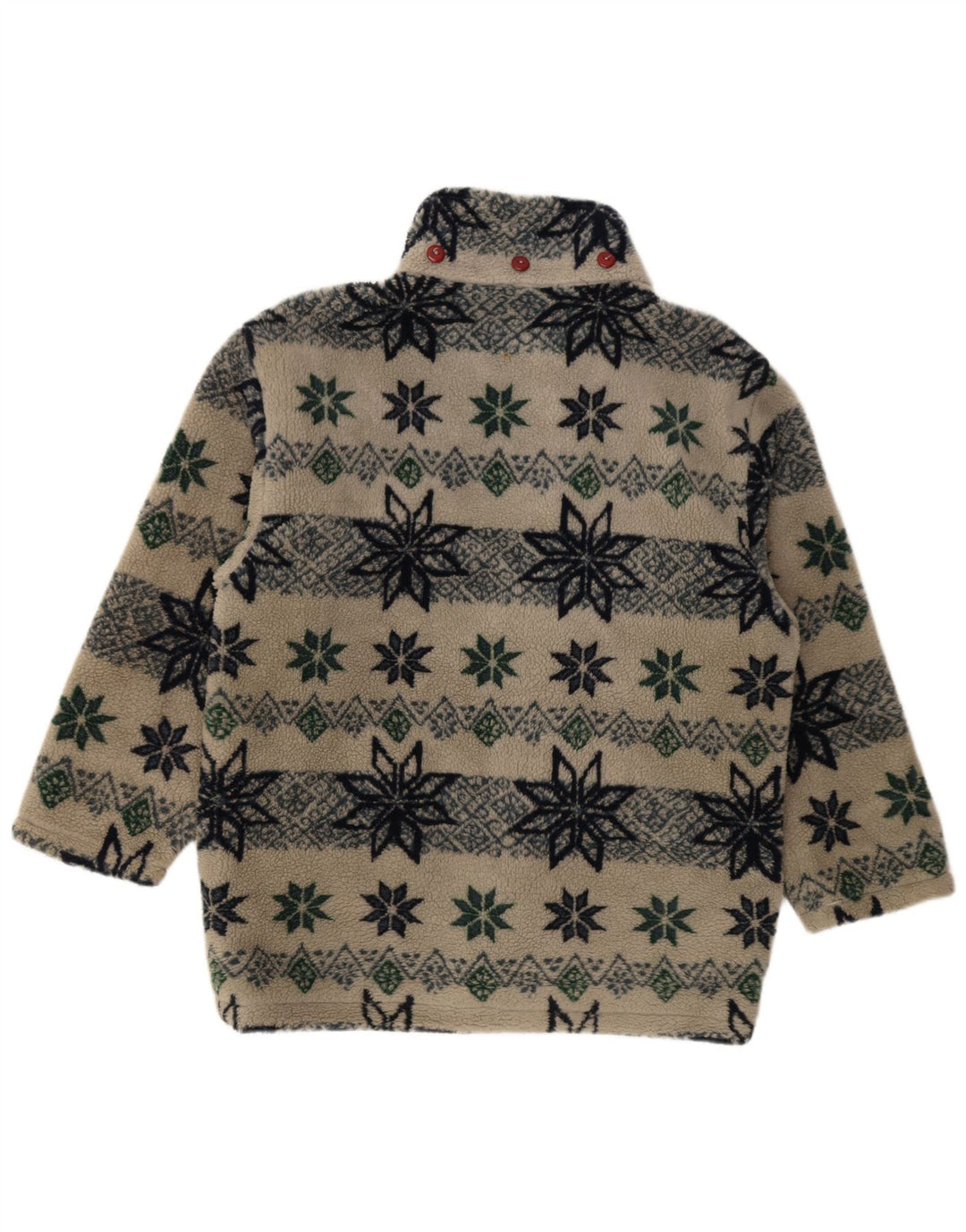 Astrolabio Herre Fleece Windbreaker Jacket UK 38 Medium Beige Geometrisk
