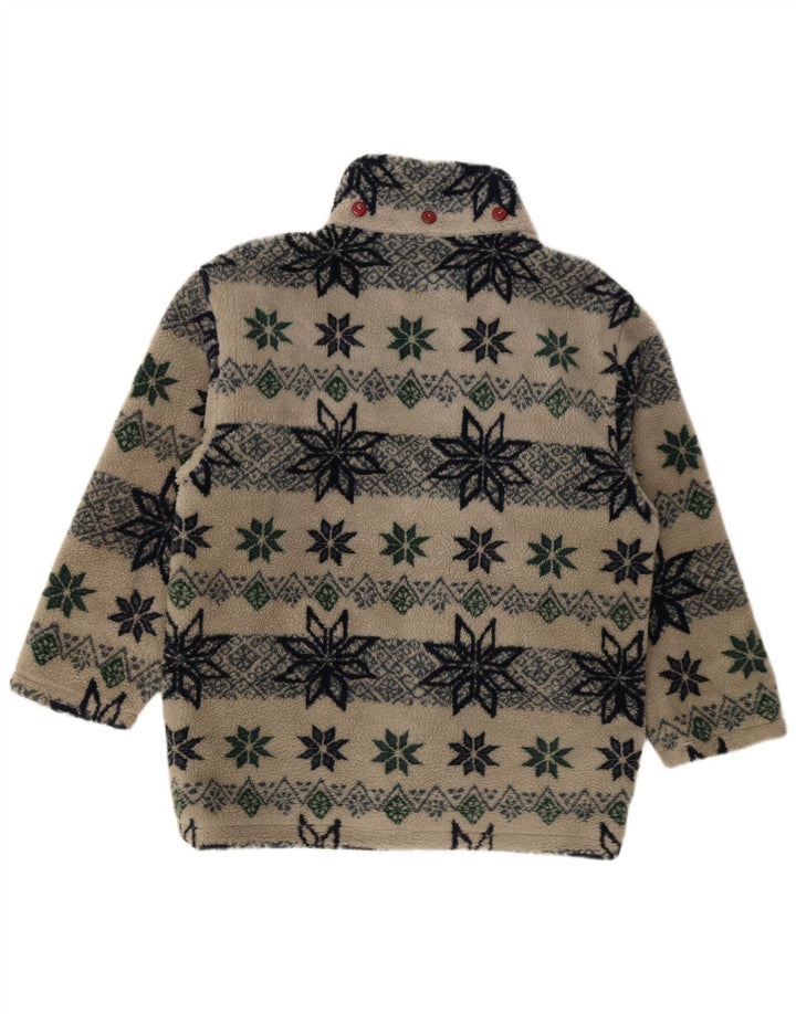 Astrolabio Herre Fleece Windbreaker Jacket UK 38 Medium Beige Geometrisk