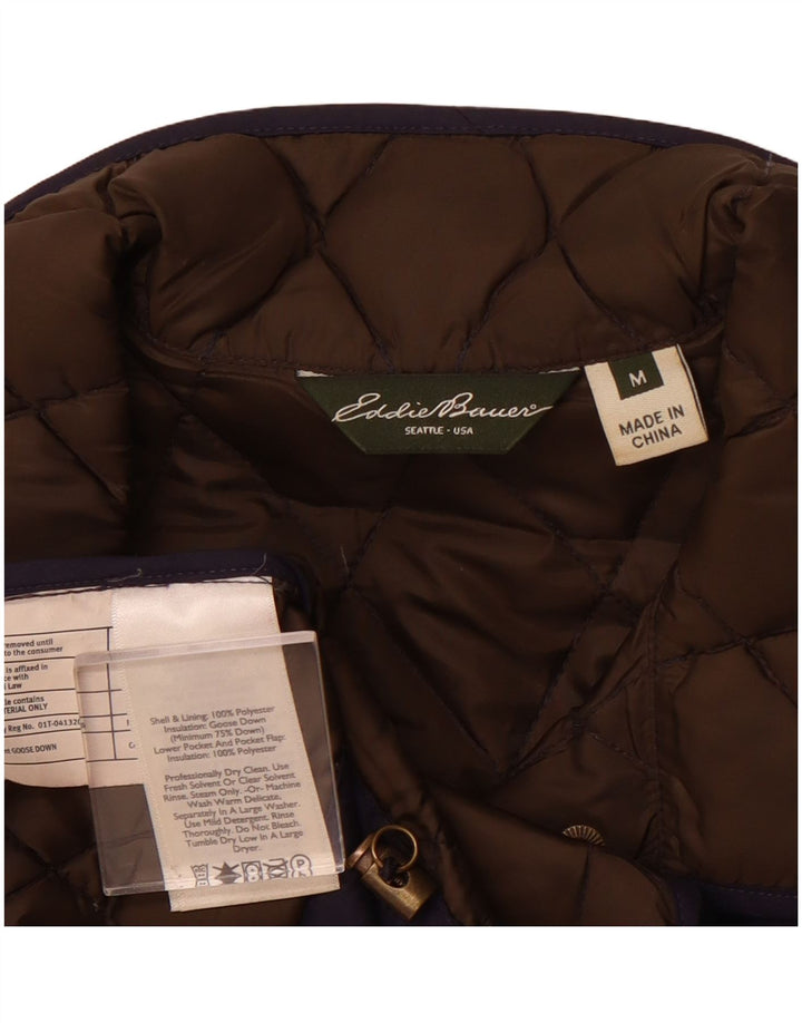 EDDIE BAUER Dame vatteret jakke UK 14 Medium Navy Blue Polyester