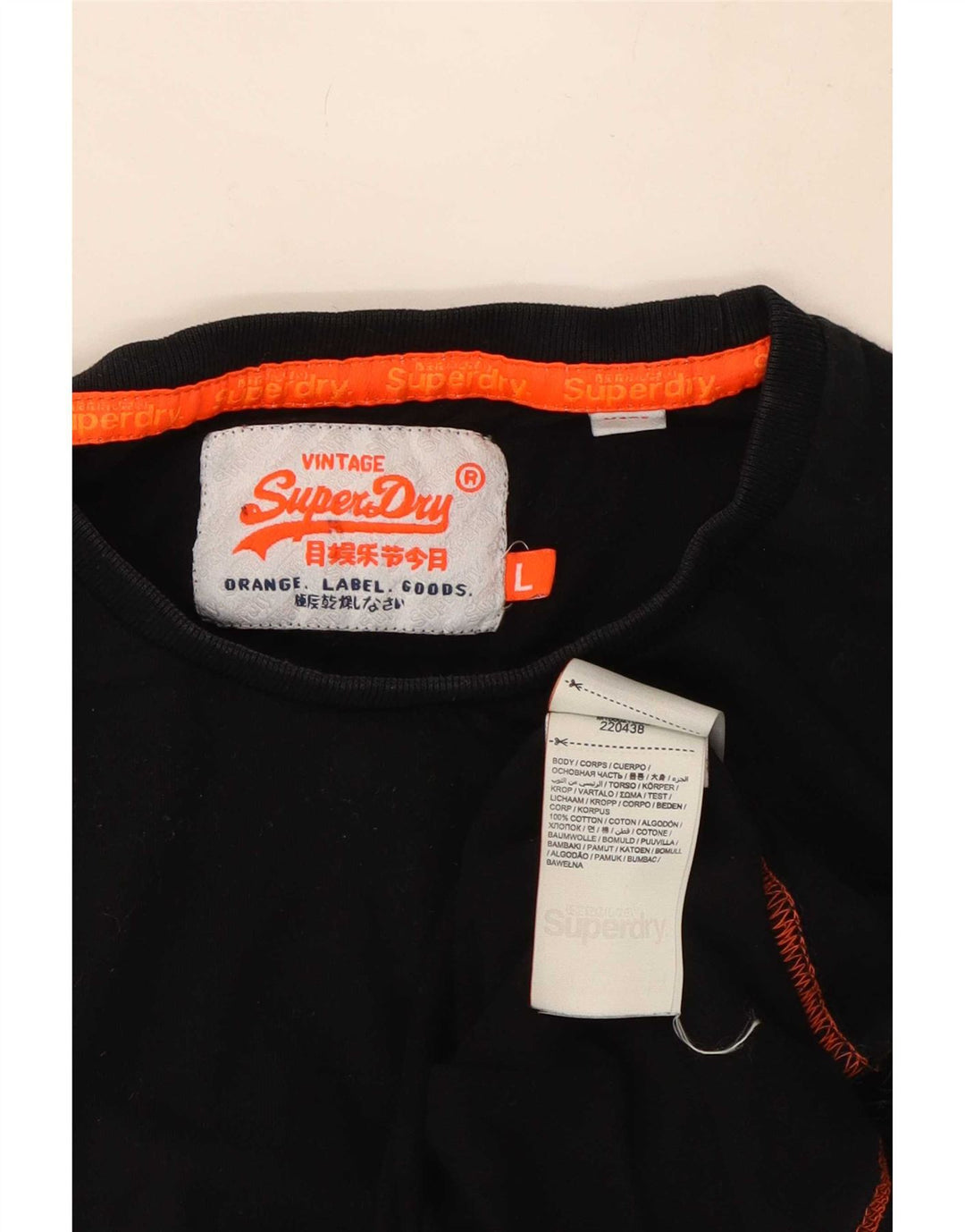Superdry Herre Top Langærmet Stor Sort Bomuld