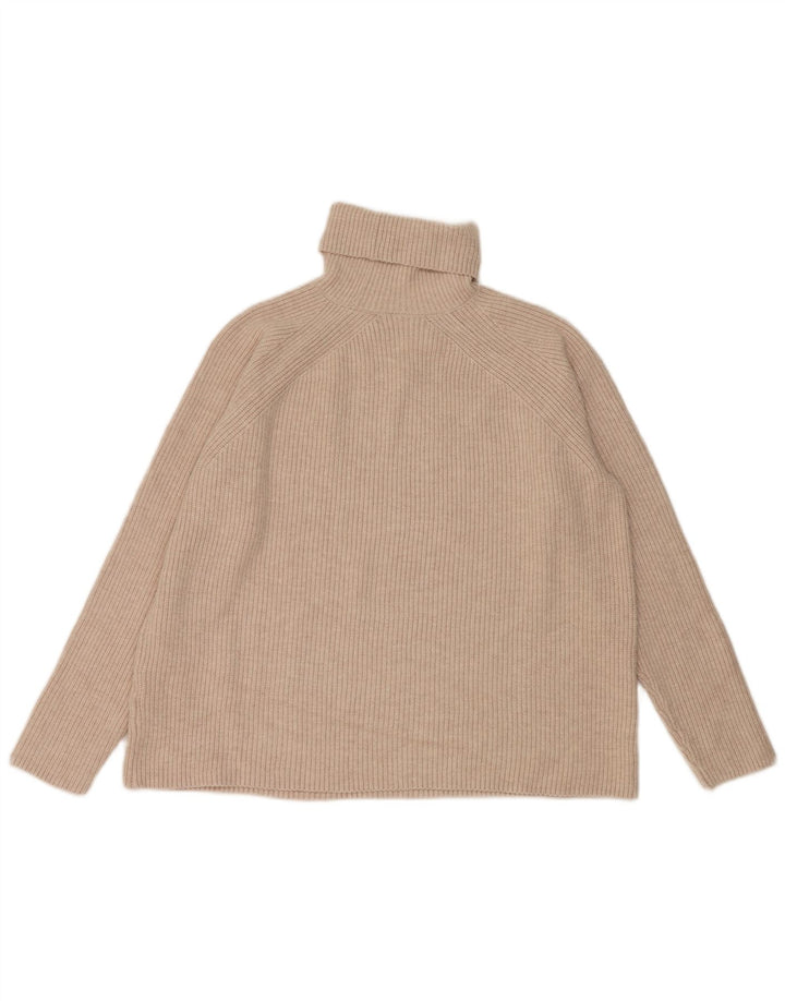 Marks & Spencer Dametrøjetrøje med rullehals UK 14 Medium Beige Viscose