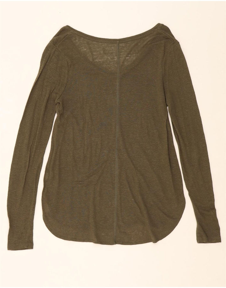 MOSSIMO Womens Top Long Sleeve UK 12 Medium Khaki Vintage Mossimo and Second-Hand Mossimo from Messina Hembry 