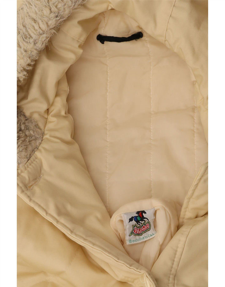 PALOMINO Womens Hooded Padded Coat UK 14 Large Off White Polyester