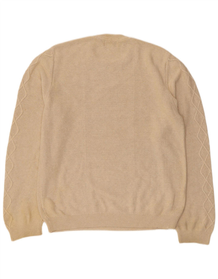 Marks & Spencer herre skræddersyet pasform rund hals sweater stor beige