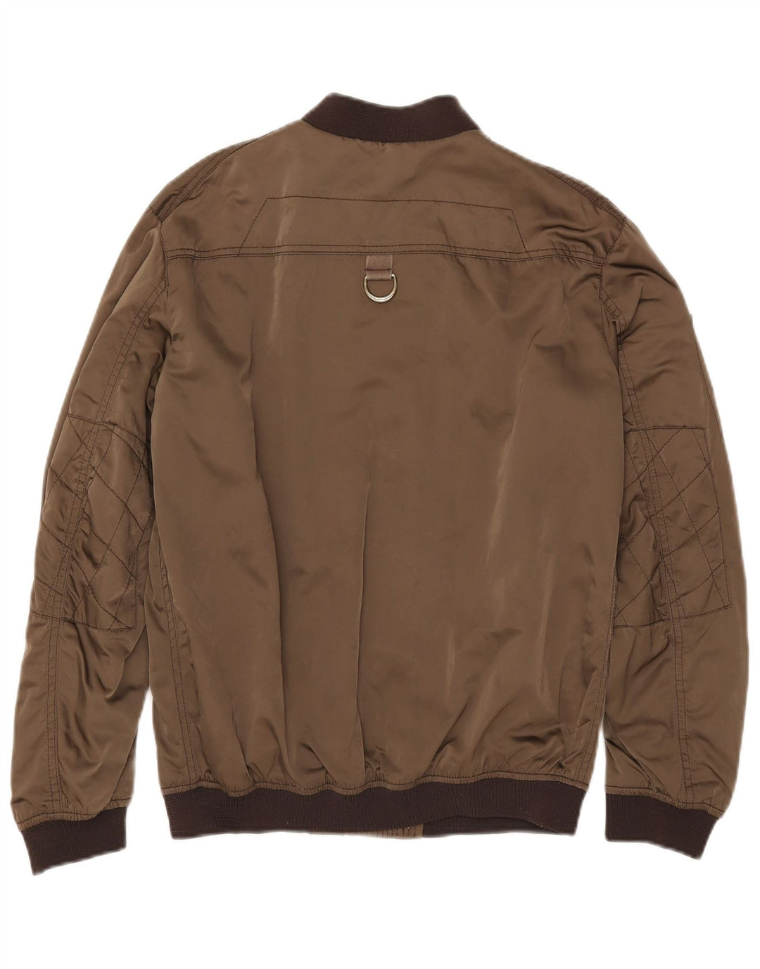 Zara Womens Bomber Jacket UK 10 Small Khaki Polyester