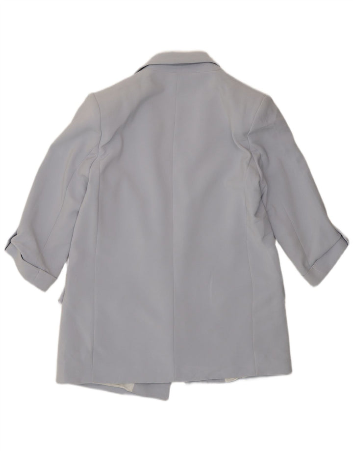 Zara Dame 3/4 ærmet åben blazerjakke UK 16 Large Blue