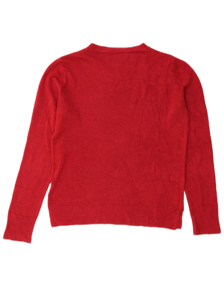 Marks & Spencer Dame sweater med rund hals DK 10 Lille rød akryl