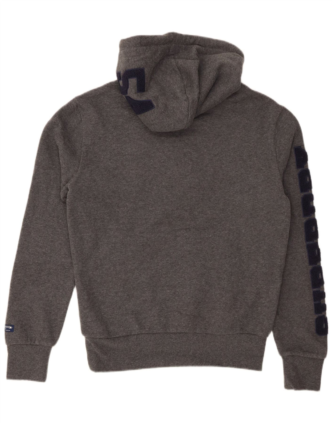 SUPERDRY Grafisk hættetrøje til mænd, lille grå bomuld