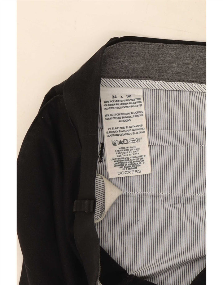 Dockers Straight Chino-bukser til mænd W34 L32 Sort polyester