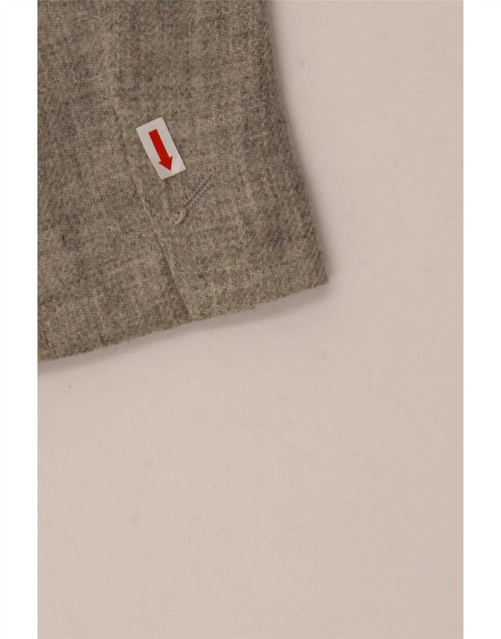 Massimo Dutti Dame 1 Knap Blazer Jakke EU 38 Lille Grå Uld