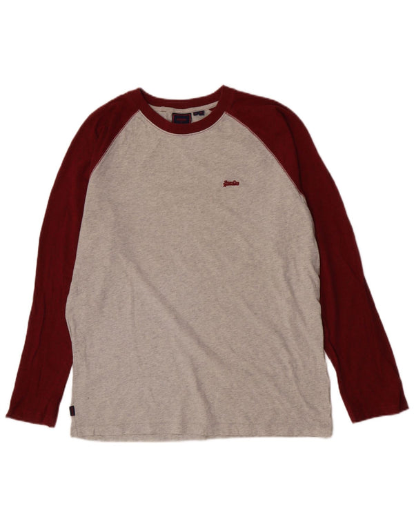 Superdry Boys Top Langærmet 15-16 år XL Grå Colourblock Bomuld
