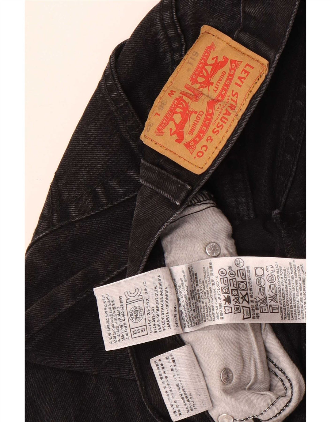 Levi's Herre 511 Slim Tapered Jeans W36 L28 Sort bomuld