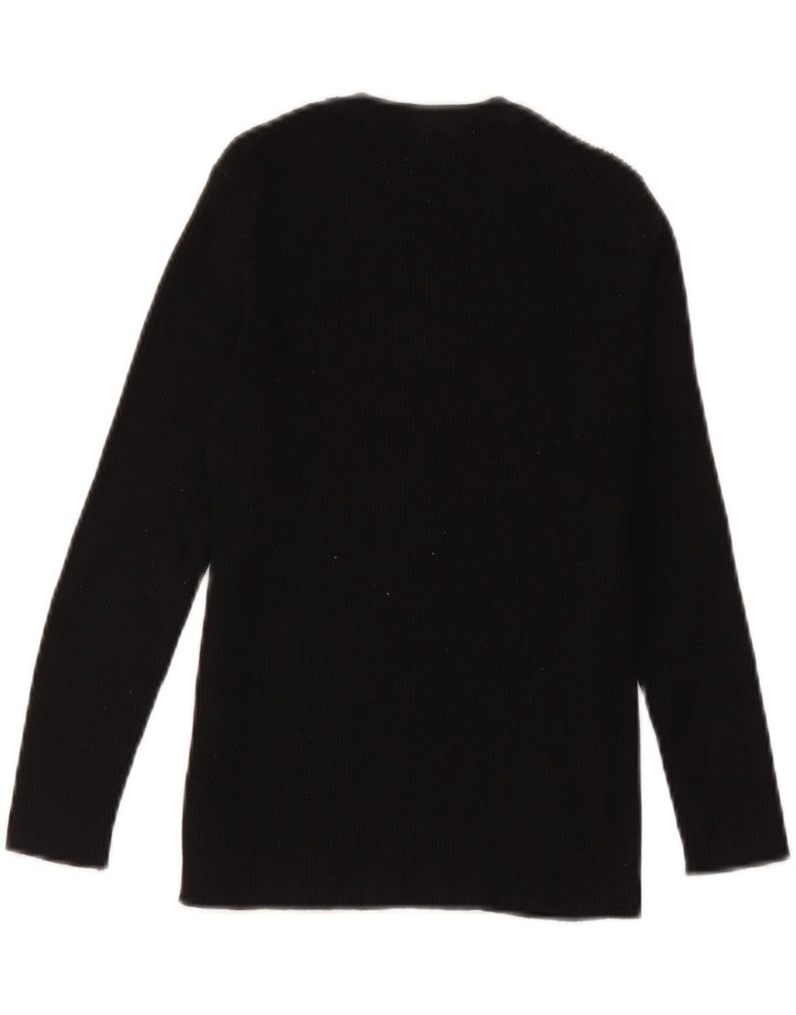 Zara Dame Top Langærmet UK 12 Medium Sort Viscose