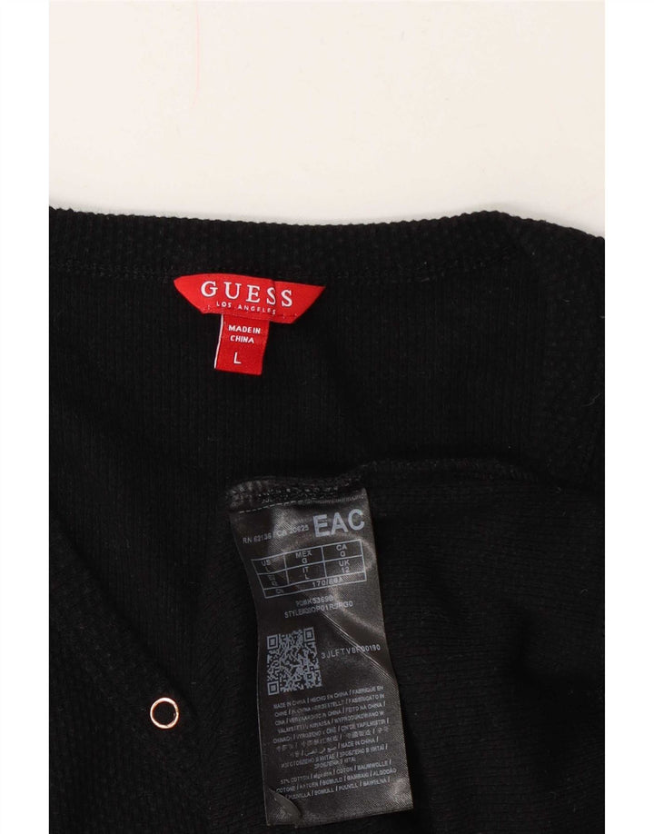 Guess Dametop Langærmet UK 12 Medium Sort Bomuld
