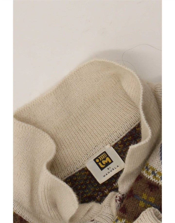 Vintage Herre Polo Neck Jumper Sweater IT 50 Medium Flerfarvet Retro