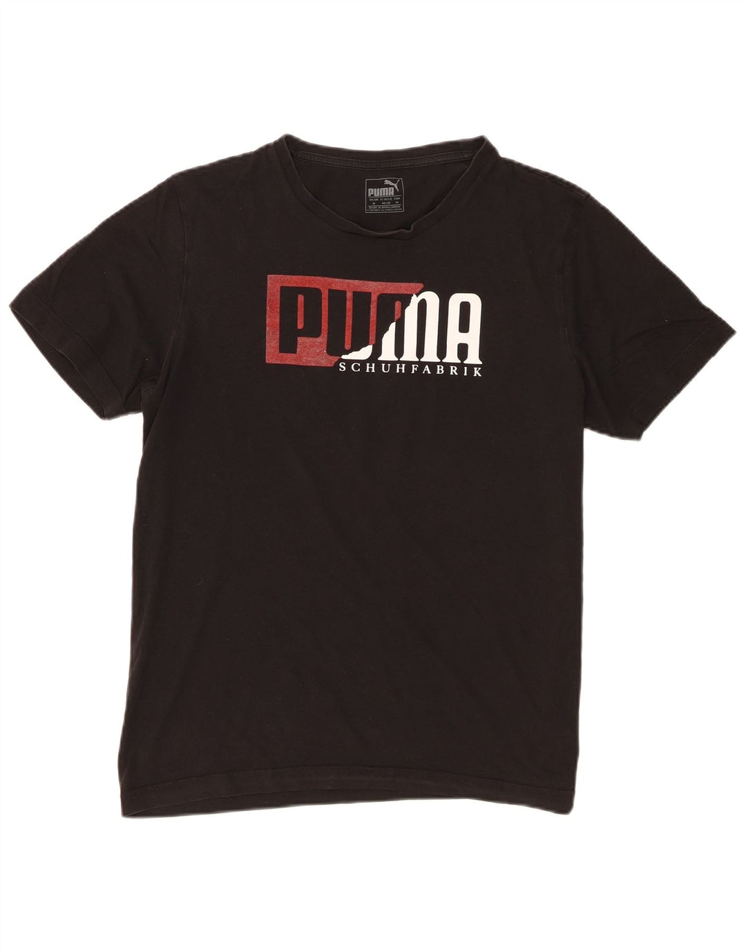 Puma Herre Grafisk T-Shirt Top Medium Sort Bomuld