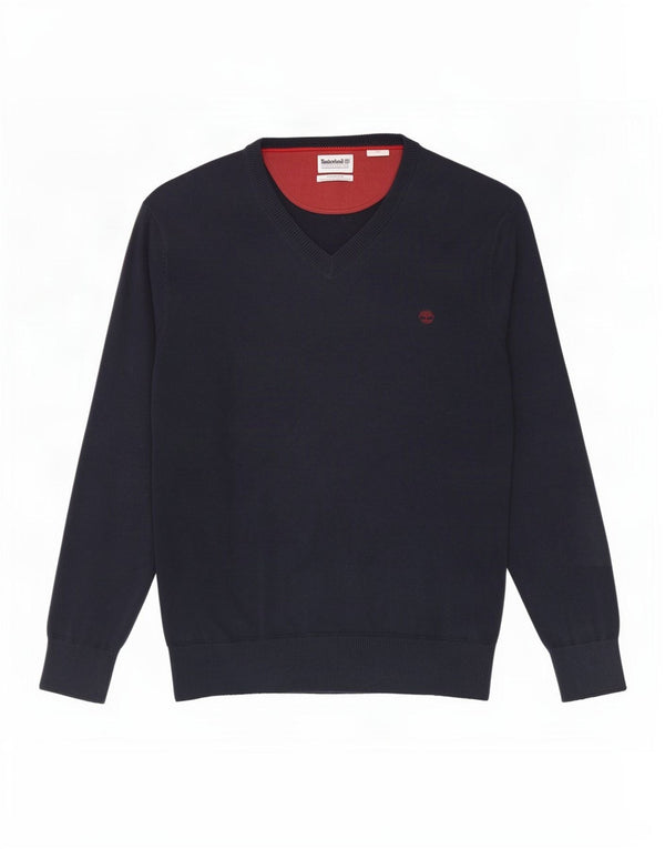 Timberland Herre V-hals sweater Medium marineblå bomuld
