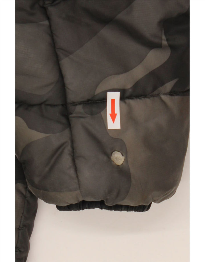 Adidas Herre grafisk hættepolstret jakke UK 38 Medium Grey Camouflage