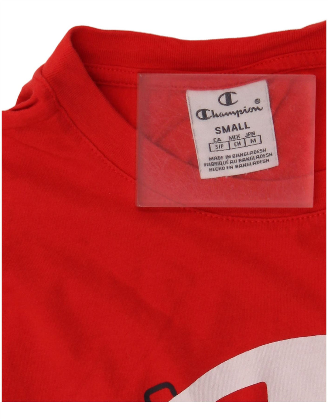 CHAMPION Dame Crop Grafisk T-Shirt Top UK 10 Lille Rød