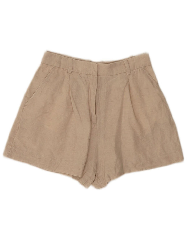 Zara kvinders højtaljede fritidsshorts XS W24 Beige hør