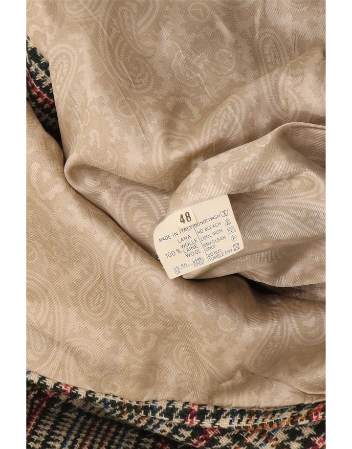 Vintage herre 2-knaps blazerjakke IT 48 Medium Flerfarvet Houndstooth