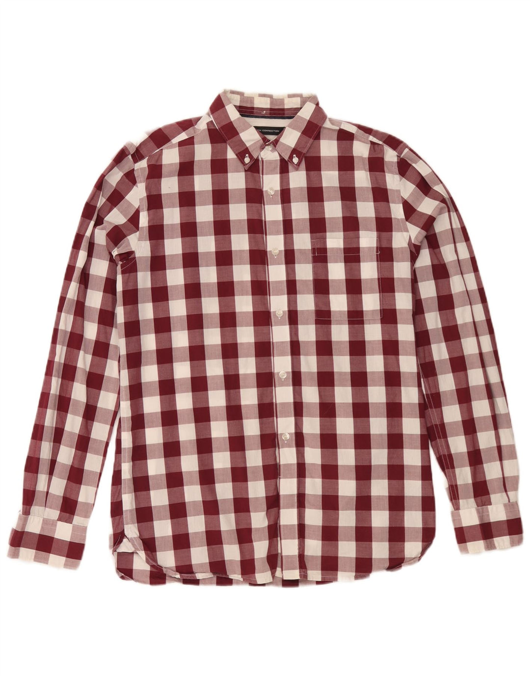 French Connection Herreskjorte Medium Burgundy Gingham Cotton