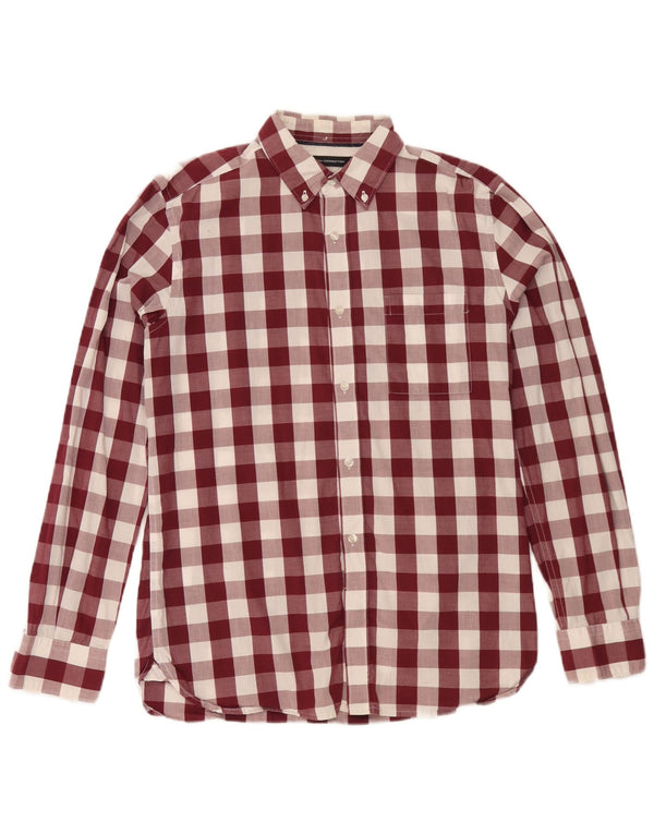 French Connection Herreskjorte Medium Burgundy Gingham Cotton