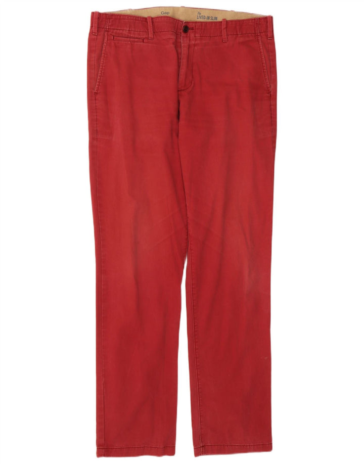 Gap Herre Slim Chino Bukser W36 L34 Rød Bomuld