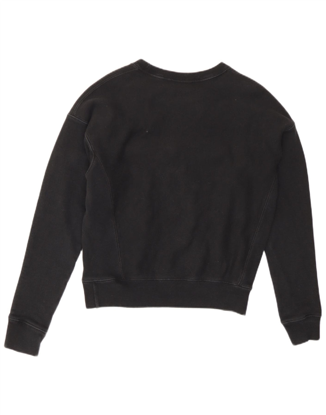 Champion Womens Crop Oversized Sweatshirt Jumper UK 6 XS Sort
