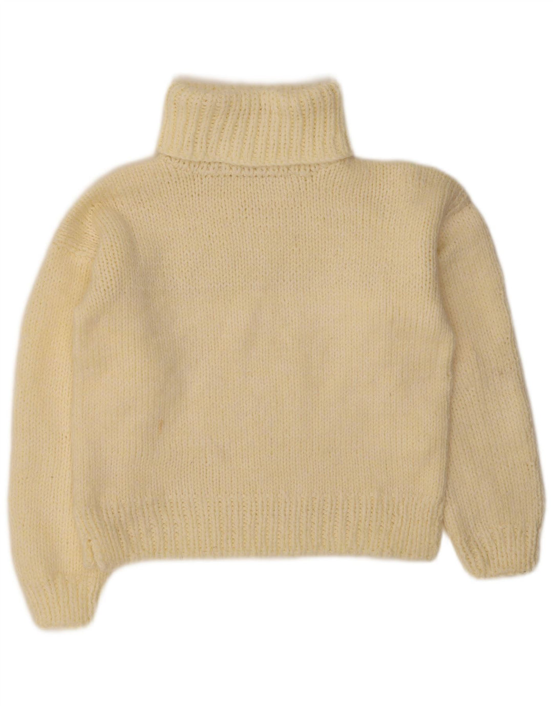 Vintage Dame Rullehals Sweater UK 14 Medium Gul