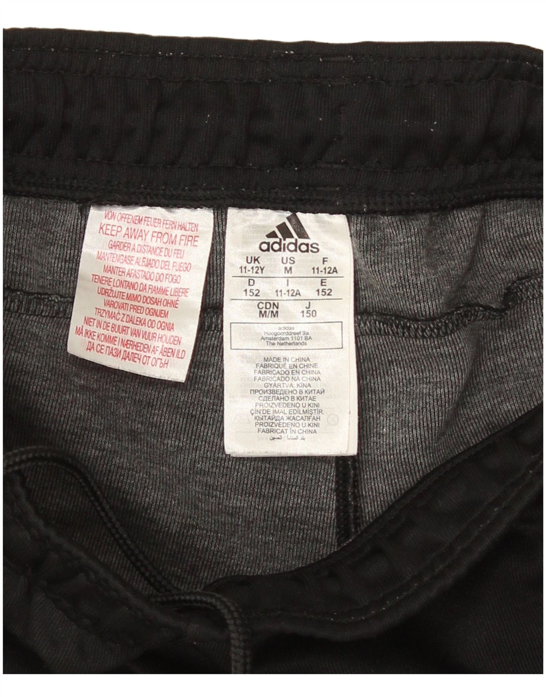 Adidas Drenge Træningsdragt Bukser Joggers 11-12 År Sort Polyester