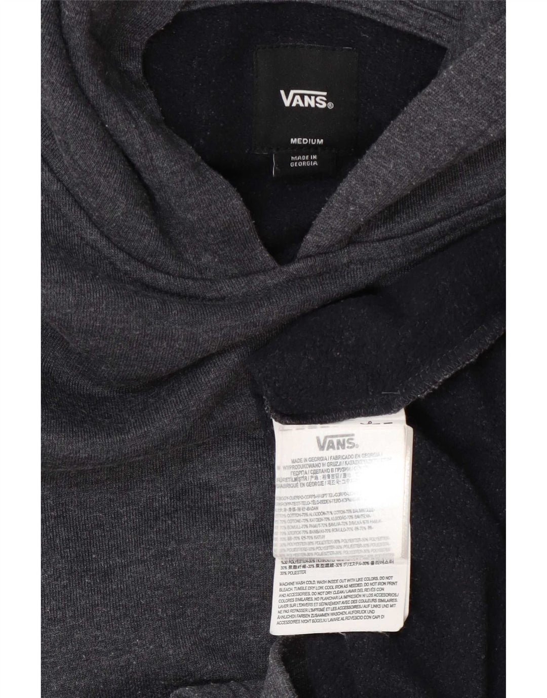 Vans Boys Hoodie Jumper 10-11 Years Medium Grey Cotton