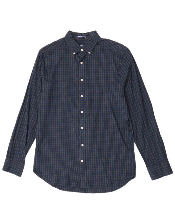 Gant herre Regular Fit skjorte størrelse 39/40 15 3/4 Medium Marineblå Gingham