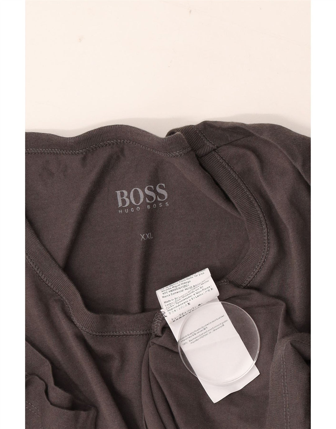 Hugo Boss Herre T-Shirt Top 2XL Grå Bomuld
