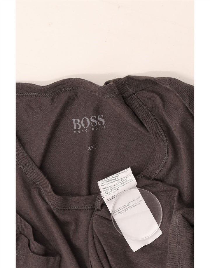 Hugo Boss Herre T-Shirt Top 2XL Grå Bomuld
