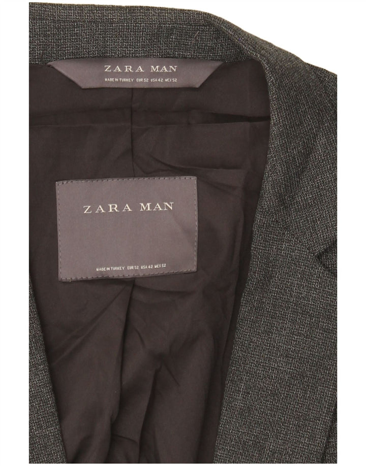 Zara Herre 2-knaps blazerjakke EU 52 XL Grå