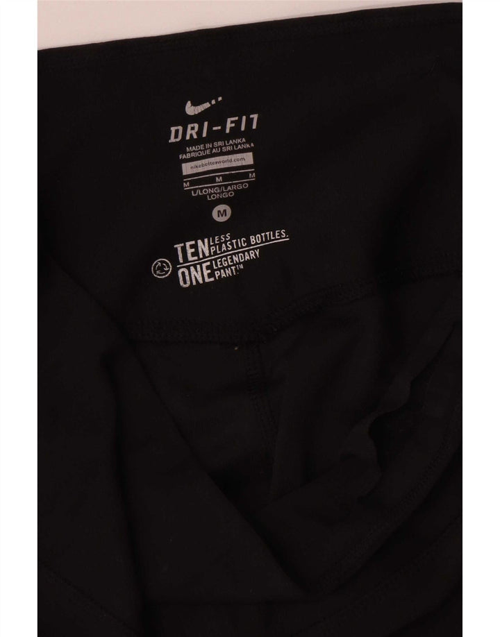 Nike Dame Dri Fit træningsdragt Bukser UK 14 Medium Sort Polyester