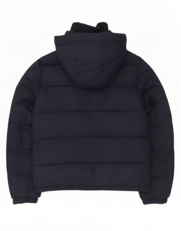 Abercrombie & Fitch Polstret hættejakke til mænd UK 42 XL marineblå polyester