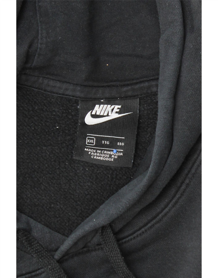 NIKE Mens Hoodie Jumper 2XL Black Cotton