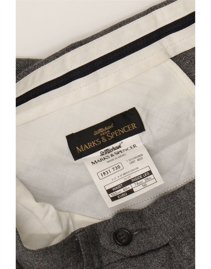 Marks & Spencer Herre St. Michael Straight Suit Bukser W40 L29 Grå Uld