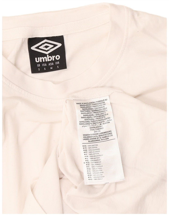 Umbro Herre T-Shirt Top Lille Hvid Bomuld