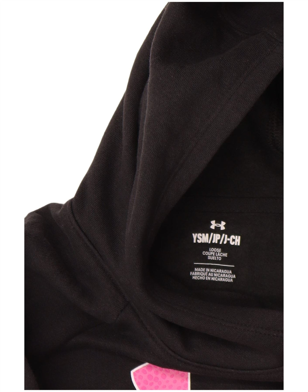 UNDER ARMOUR Grafisk hættetrøje til piger 7-8 år Lille sort bomuld