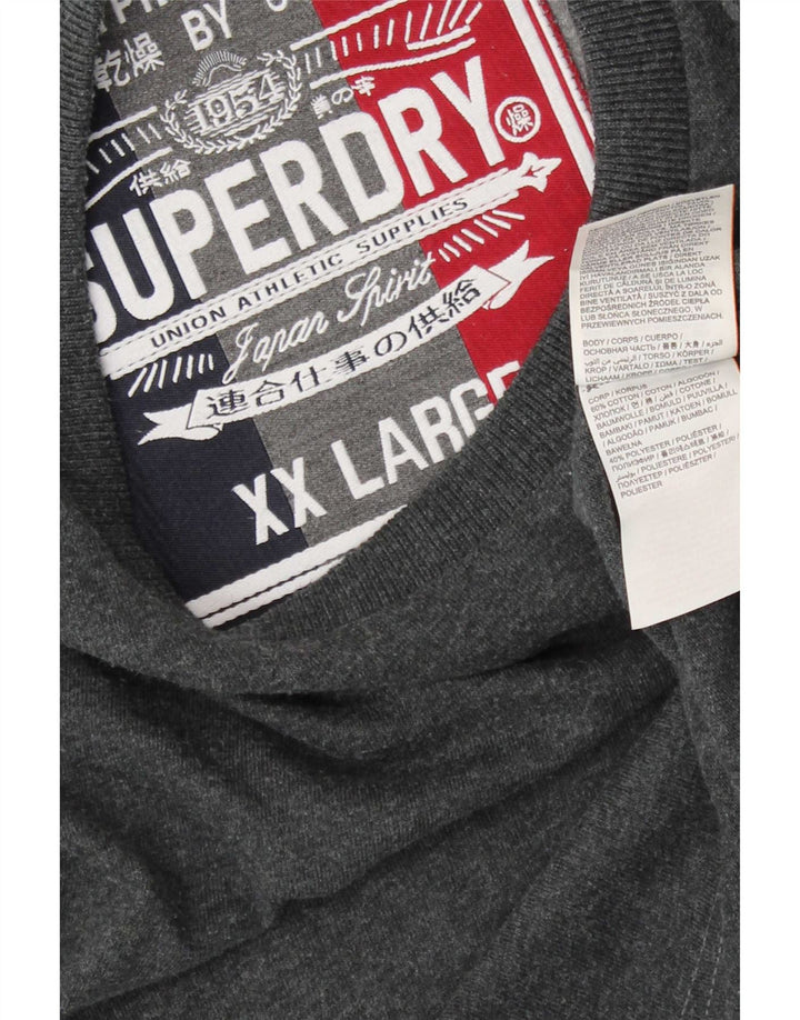 Superdry Herre grafisk top langærmet 2XL grå bomuld